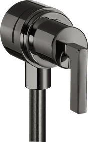 Hansgrohe Axor Citterio Wandanschluss Stop mit Rückflussverhinderer, Absperrventil und Hebelgriff polished black chrome