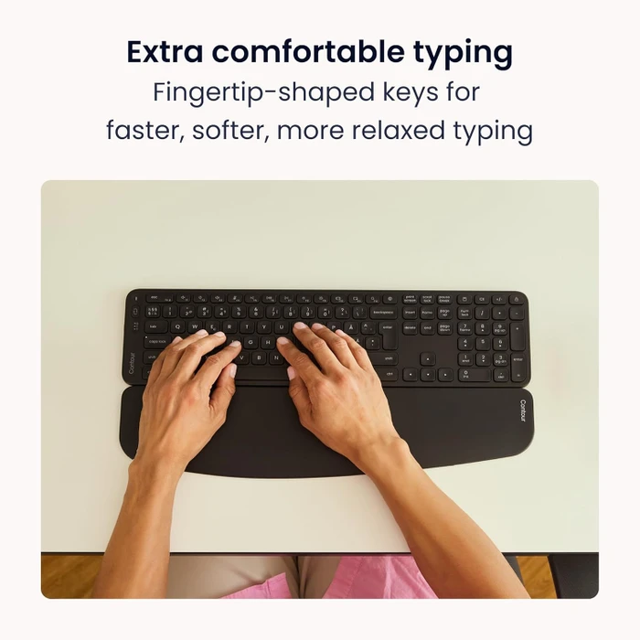 Contour Design Balance Mid-Size Compact Wireless Keyboard, schwarz, USB/Bluetooth, DE