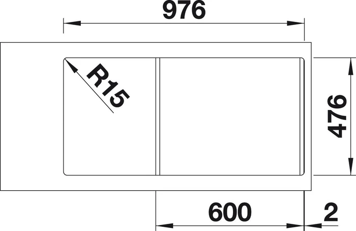 Blanco Lantos XL 6 S-IF Becken reversibel mit Ablauffernbedienung edelstahl