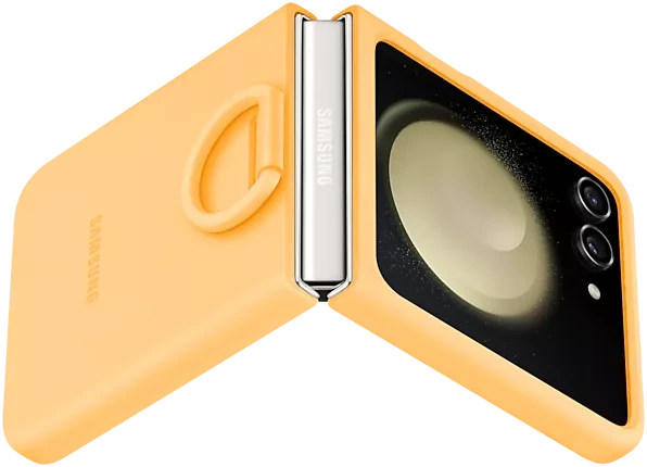 Samsung Silicone Case with Ring für Galaxy Z Flip 5 Apricot