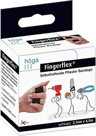 Höga Fingerflex Selbsthaftende Pflaster Bandage schwarz, 2.5cm x 4.5m, 1 Stück
