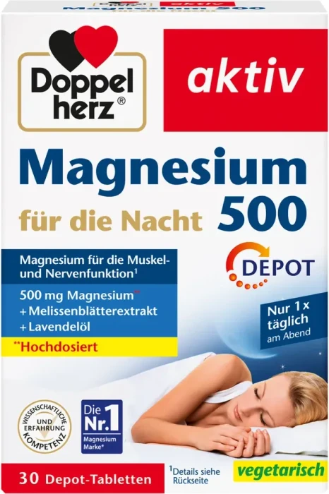 Doppelherz akitv Magnesium 500 für die Nacht Tabletten, 30 Stück
