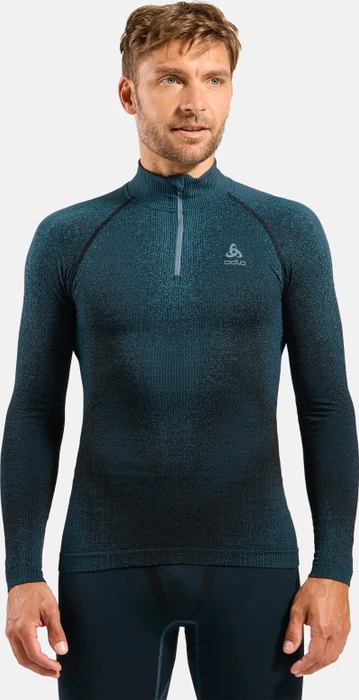 Odlo POW Blackcomb Baselayer Half Zip Funktionsshirt langarm provincial blue (Herren)