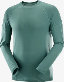Salomon Cross Run Laufshirt langarm north atlantic (Herren)