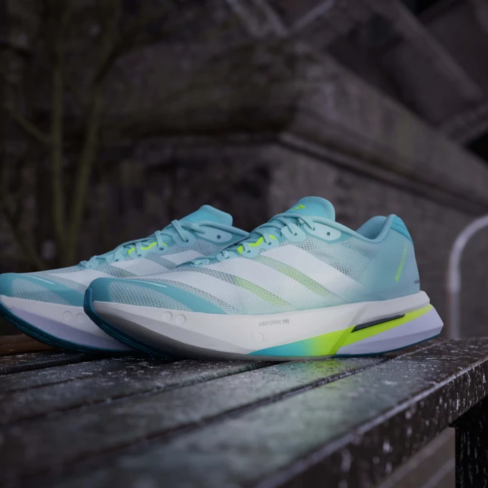 adidas Adizero Boston 13 semi flash aqua/zero metalic/lucid lemon (Damen)