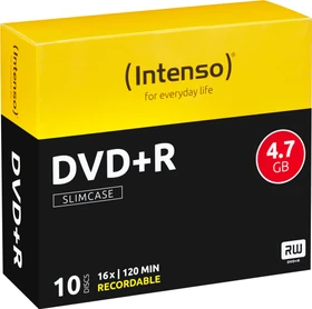 Intenso DVD+R 4.7GB, 16x, 10er Slimcase