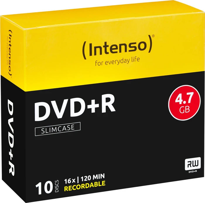 Intenso DVD+R 4.7GB, 16x, 10er Slimcase