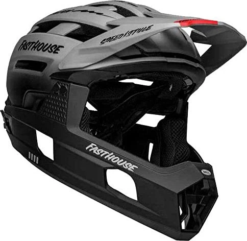 Bell Super Air R Spherical Fullface-Helm fasthouse matte gray/black