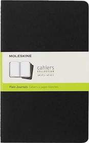 Moleskine Cahier Notizheft, 130x210mm, glatt, fester Einband Large, schwarz, 40 Blatt, 3er-Pack
