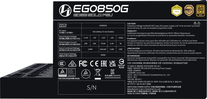 Lian Li EDGE Gold 850 schwarz 850W, ATX 3.1