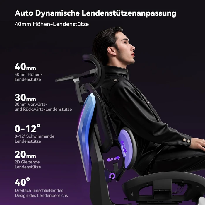 AutoFull G7 RGB Gamingstuhl, schwarz/violett
