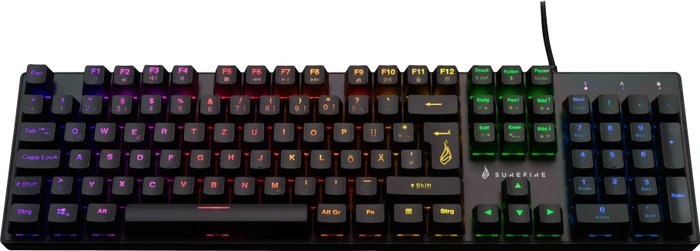 Verbatim SureFire KingPin M2 Gaming Keyboard, LEDs RGB, RED Switches, schwarz, USB, DE