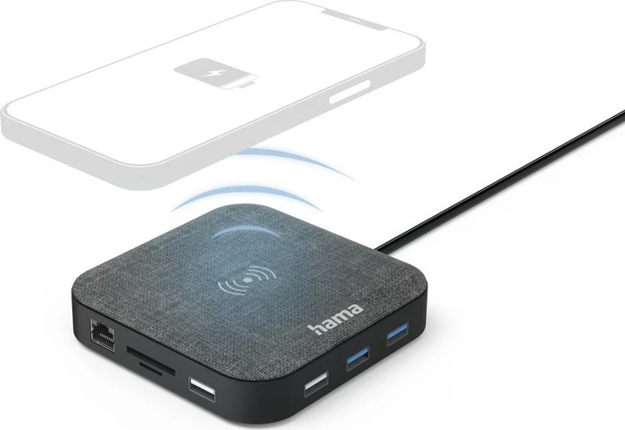 Hama USB-C Connect2QiCharge Multiport Dock, USB-C 3.0 [Stecker]