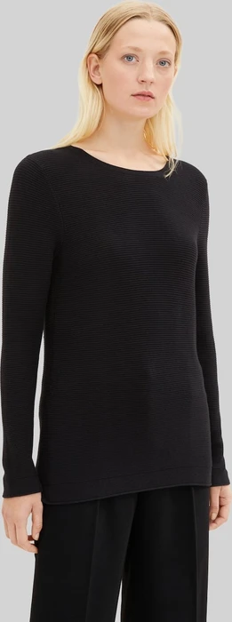 Tom Tailor Rundhalsausschnitt Strickpullover schwarz (Damen)