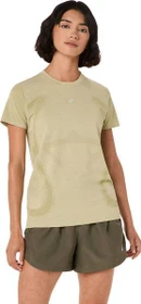 Asics Road Seamless SS Laufshirt kurzarm khaki/cream (Damen)
