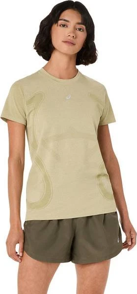 Asics Road Seamless SS Laufshirt kurzarm khaki/cream (Damen)