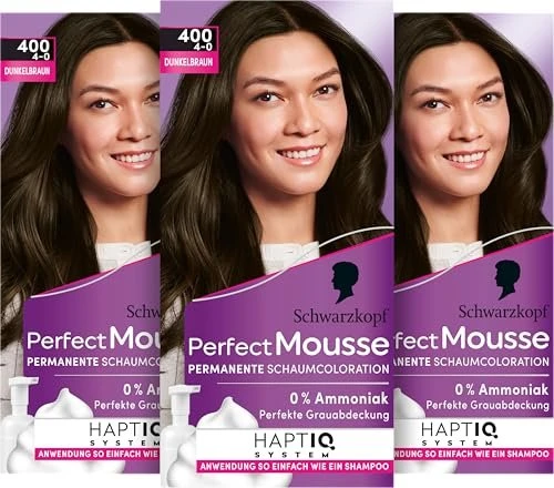 Schwarzkopf Perfect Mousse Haarfarbe 400 dunkel braun, 93ml
