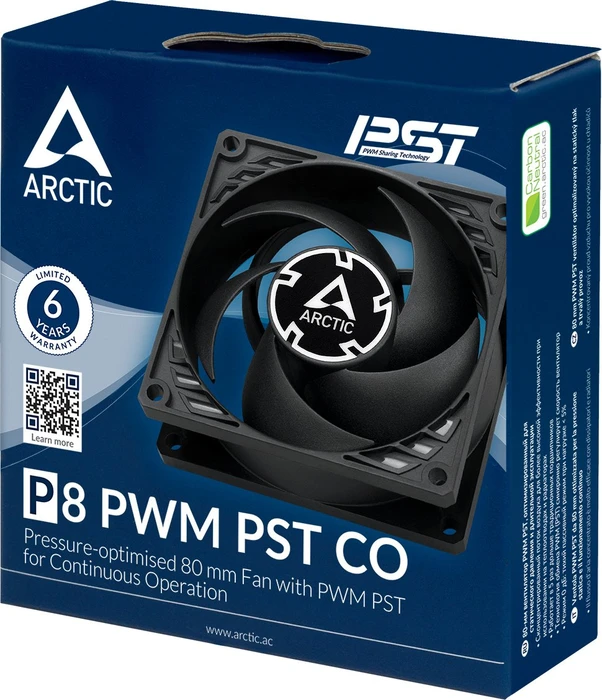 ARCTIC P8 PWM PST CO schwarz, 80mm