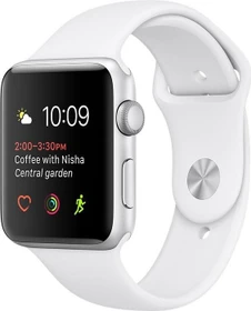 Apple Watch Series 2 Aluminium 42mm silber mit Sportarmband weiß
