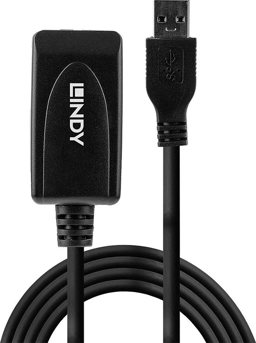 Lindy USB 3.0 aktives Verlängerungskabel, USB-A [Stecker] auf USB-A [Buchse], 5m