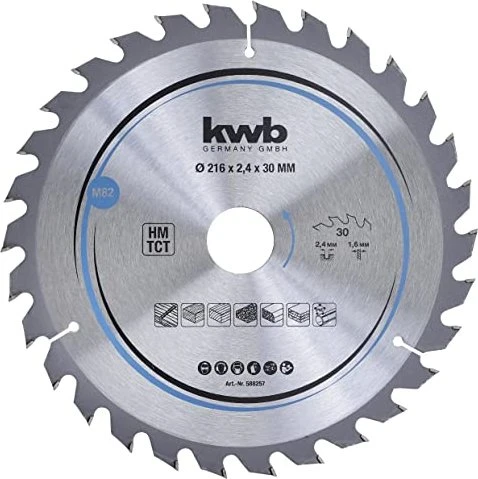 kwb M82 HM Kreissägeblatt 30Z, 216x1.4x30mm, 1 Stück