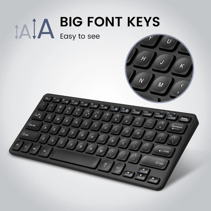 Perixx Periboard-416 Mini Keyboard, schwarz, LEDs weiß, USB & USB-C, US