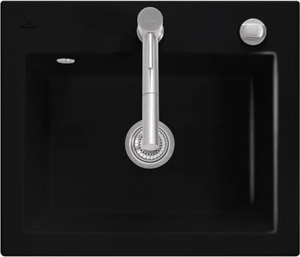 Villeroy & Boch Subway 60 S Einbau Becken mittig mit Ablauffernbedienung chromite