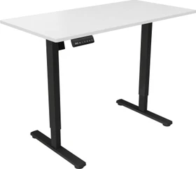 White Shark Light Obsidian elektrisch höhenverstellbarer Sitz-Steh-Schreibtisch 120x60cm weiß/schwarz
