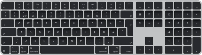 Apple Magic Keyboard mit Touch ID und Ziffernblock für Mac mit Apple Chip (USB-C), schwarz/silber, USB/Bluetooth, SE