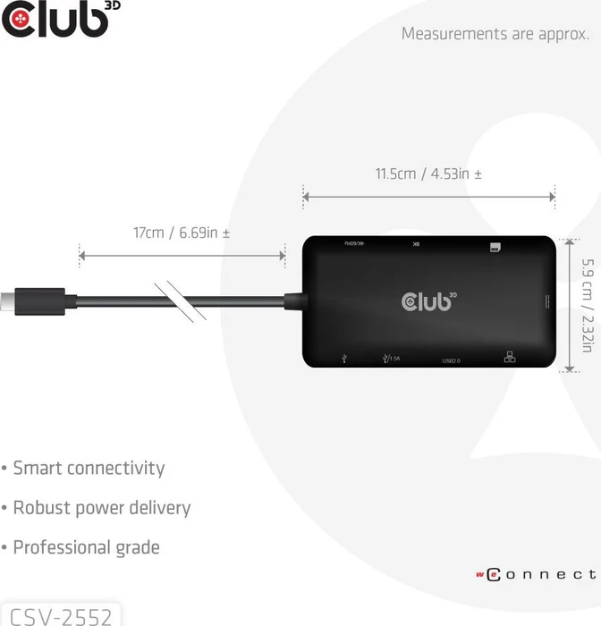 Club 3D 9-in-1 Hub, USB-C 3.0 [Stecker]