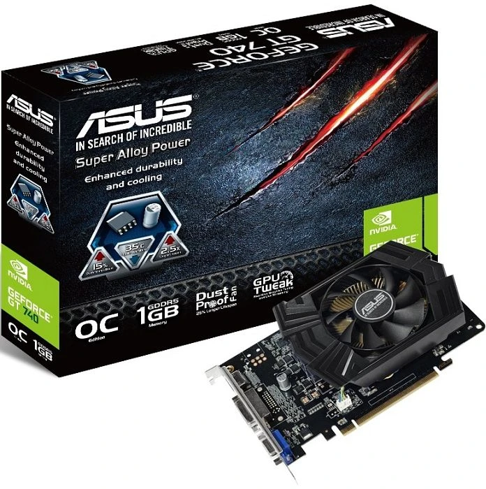 ASUS GeForce GT 740 OC, GT740-OC-1GD5, 1GB GDDR5, VGA, DVI, HDMI