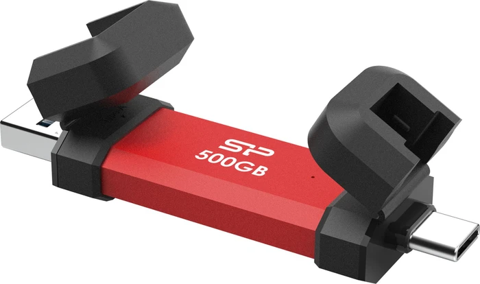 Silicon Power DS72 500GB rot, USB-A + USB-C, USB 3.2 Gen 2×1