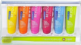 Curaden Curaprox Zahncreme Mix-Set mit Zahnbürste, 360ml (6x 60ml)