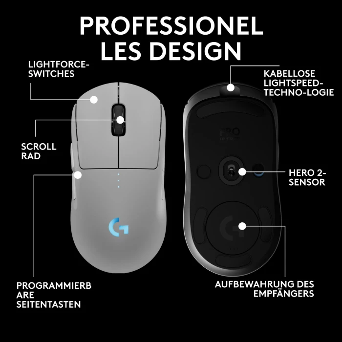 Logitech G Pro 2 Lightspeed weiß, USB