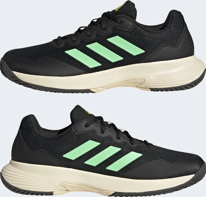 adidas Gamecourt 2.0 core black/beam green/beam yellow (Herren)