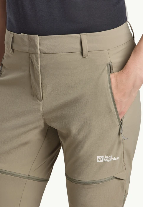 Jack Wolfskin Hikeout Zip Away Zip-Off Hose lang stone (Damen)