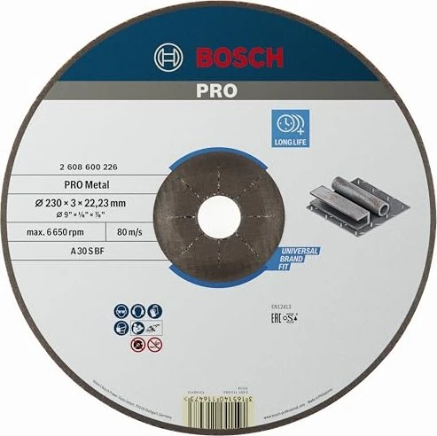 Bosch Professional A30SBF Expert for Metal Trennscheibe, 230x3x22.23mm, 1 Stück