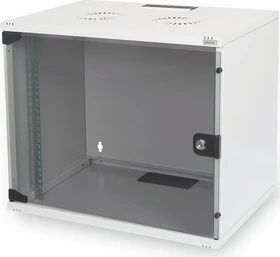 Digitus Professional SoHo-Line Wandschrank 7HE, unmontiert, Sicherheitsglastür, IP2X, grau, 400mm tief