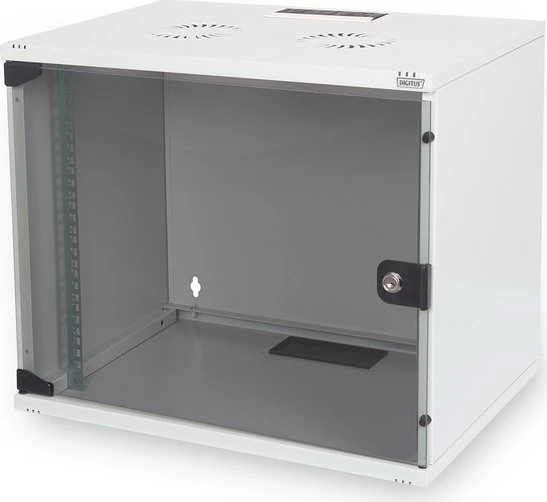 Digitus Professional SoHo-Line Wandschrank 7HE, unmontiert, Sicherheitsglastür, IP2X, grau, 400mm tief