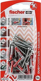 fischer DuoPower 5x25 S PH K Schrauben/Dübel-Sortiment, 18 Stück
