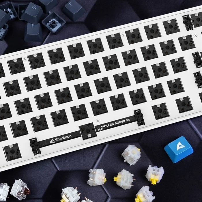 Sharkoon Skiller SGK50 S4 Barebone Gaming Tastatur, weiß, ANSI