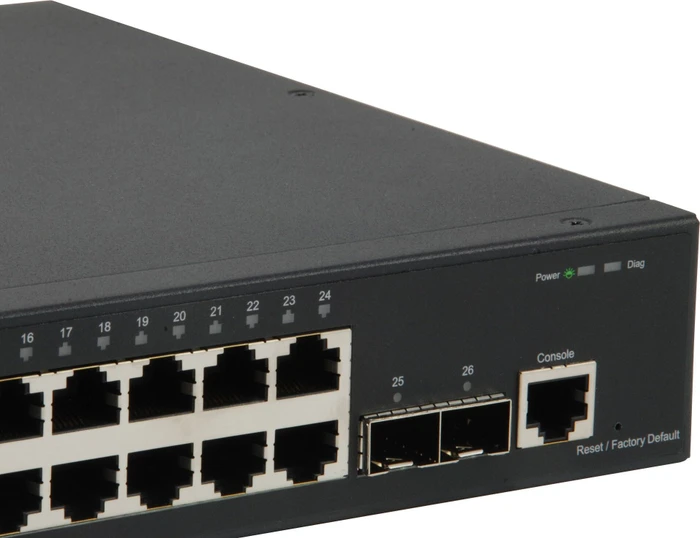 LevelOne GTL Kilby Rackmount Gigabit Managed Switch, 24x RJ-45, 2x SFP+