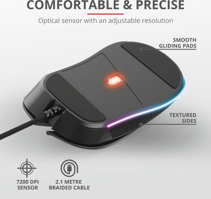 Trust Gaming GXT 922 YBAR RGB Gaming Mouse schwarz, USB