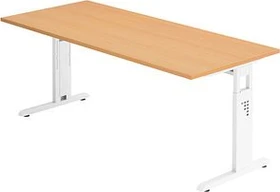 Hammerbacher Ergonomic O-Serie OS19/6/W Schreibtisch 180x80cm Buche/weiß