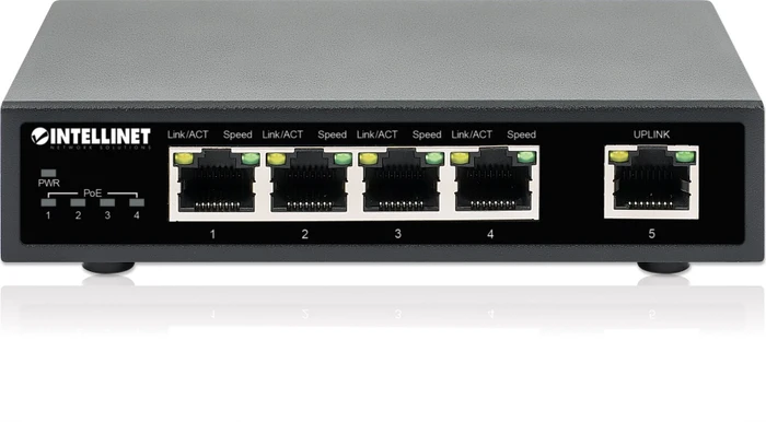 Intellinet Desktop Gigabit Switch, 5x RJ-45, 62W PoE+