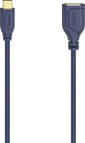 Hama USB-C-OTG-Kabel Flexi-Slim USB 2.0 480Mbit/s 0.15m blau