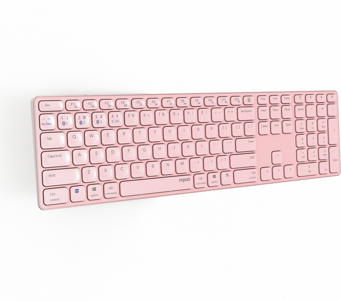 Rapoo E9800M Multi-mode Wireless Ultra-slim Keyboard rosa, USB/Bluetooth, DE