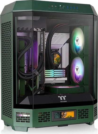 Thermaltake The Tower 600 Racing Green, grün/schwarz, Glasfenster