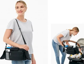 Momcozy Kinderwagen Organizer mit Becherhalter schwarz