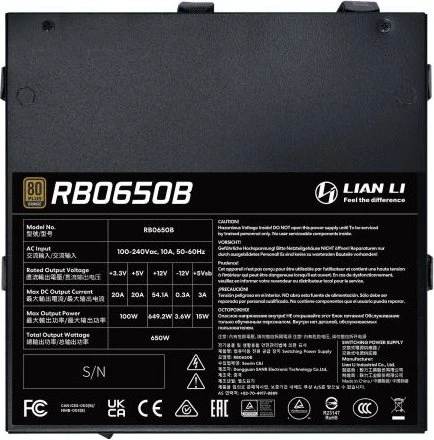 Lian Li RB 650B 650W, ATX 3.1